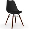 Buy Dining Chair with Cushion - Scandinavian Design and Wooden Dark Legs - Lumi Black 61607 home delivery
