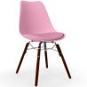 Buy Dining Chair with Cushion - Scandinavian Design and Wooden Dark Legs - Lumi Pastel pink 61607 with a guarantee