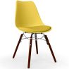 Buy Dining Chair with Cushion - Scandinavian Design and Wooden Dark Legs - Lumi Yellow 61607 with a guarantee