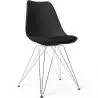 Buy Dining Chair with Cushion - Scandinavian Design and Metal Legs - Lumi Black 61728 - prices