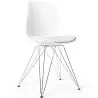 Buy Dining Chair with Cushion - Scandinavian Design and Metal Legs - Lumi White 61728 - prices