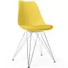 Buy Dining Chair with Cushion - Scandinavian Design and Metal Legs - Lumi Yellow 61728 with a guarantee
