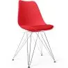 Buy Dining Chair with Cushion - Scandinavian Design and Metal Legs - Lumi Red 61728 home delivery