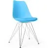 Buy Dining Chair with Cushion - Scandinavian Design and Metal Legs - Lumi Turquoise 61728 - prices