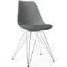 Buy Dining Chair with Cushion - Scandinavian Design and Metal Legs - Lumi Dark grey 61728 with a guarantee
