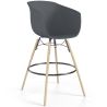 Buy Bar Stool - Scandinavian Style - Natural Wood Legs - Miscel Dark grey 61732 - in the EU