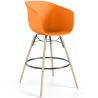 Buy Bar Stool - Scandinavian Style - Natural Wood Legs - Miscel Orange 61732 - in the EU