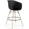 Buy Bar Stool - Scandinavian Style - Natural Wood Legs - Miscel Black 61732 in the Europe