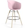 Buy Bar Stool - Scandinavian Style - Natural Wood Legs - Miscel Pastel pink 61732 in the Europe