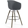 Buy Bar Stool - Scandinavian Style - Dark Wood Legs - Nubre Dark grey 61733 at MyFaktory