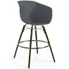 Buy Bar Stool - Scandinavian Style - Dark Wood Legs - Nubre Dark grey 61733 - prices