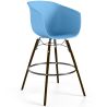 Buy Bar Stool - Scandinavian Style - Dark Wood Legs - Nubre Blue 61733 - prices