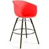 Buy Bar Stool - Scandinavian Style - Dark Wood Legs - Nubre Red 61733 with a guarantee