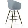 Buy Bar Stool - Scandinavian Style - Dark Wood Legs - Nubre Light grey 61733 home delivery