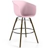 Buy Bar Stool - Scandinavian Style - Dark Wood Legs - Nubre Pastel pink 61733 home delivery