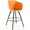 Buy Bar Stool - Scandinavian Style - Dark Wood Legs - Nubre Orange 61733 in the Europe