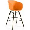 Buy Bar Stool - Scandinavian Style - Dark Wood Legs - Nubre Orange 61733 at MyFaktory