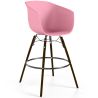 Buy Bar Stool - Scandinavian Style - Dark Wood Legs - Nubre Pink 61733 at MyFaktory