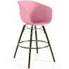 Buy Bar Stool - Scandinavian Style - Dark Wood Legs - Nubre Pink 61733 - prices