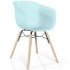 Buy Dining Chair - Scandinavian Style - Natural Wood Legs - Mangri Pastel blue 61734 - prices