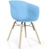 Buy Dining Chair - Scandinavian Style - Natural Wood Legs - Mangri Blue 61734 at MyFaktory