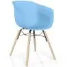 Buy Dining Chair - Scandinavian Style - Natural Wood Legs - Mangri Blue 61734 - prices