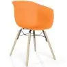 Buy Dining Chair - Scandinavian Style - Natural Wood Legs - Mangri Orange 61734 - in the EU