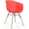 Buy Dining Chair - Scandinavian Style - Natural Wood Legs - Mangri Red 61734 - in the EU