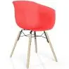 Buy Dining Chair - Scandinavian Style - Natural Wood Legs - Mangri Red 61734 with a guarantee