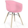 Buy Dining Chair - Scandinavian Style - Natural Wood Legs - Mangri Pink 61734 with a guarantee