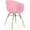 Buy Dining Chair - Scandinavian Style - Natural Wood Legs - Mangri Pink 61734 home delivery
