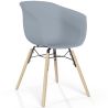 Buy Dining Chair - Scandinavian Style - Natural Wood Legs - Mangri Light grey 61734 home delivery