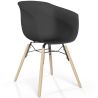 Buy Dining Chair - Scandinavian Style - Natural Wood Legs - Mangri Black 61734 in the Europe