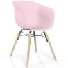 Buy Dining Chair - Scandinavian Style - Natural Wood Legs - Mangri Pastel pink 61734 at MyFaktory