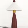 Buy Table Lamp with Wooden Base and White Cement Shade - Lumivie Brown 61735 - in the EU