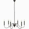 Buy Matte Black Metal Chandelier Style Pendant Lamp – 6 Arms - Lumora Black 61741 - in the EU