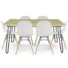 Buy Set Table Hairpin (90x150 cm) + 6 Dining Chairs Nordic Lumi White 61752 - in the EU