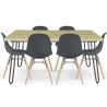 Buy Set Table Hairpin (90x150 cm) + 6 Dining Chairs Nordic Lumi Dark grey 61752 in the Europe