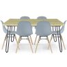 Buy Set Table Hairpin (90x150 cm) + 6 Dining Chairs Nordic Lumi Light grey 61752 with a guarantee