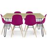 Buy Set Table Hairpin (90x150 cm) + 6 Dining Chairs Nordic Lumi Mauve 61752 - in the EU
