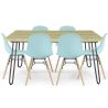 Buy Set Table Hairpin (90x150 cm) + 6 Dining Chairs Nordic Lumi Pastel blue 61752 at MyFaktory
