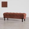 Buy Chesterfield Style Bench Upholstered In Velvet With Iron Legs - Carella Chocolate 61771 - in the EU