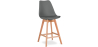 Buy Premium Brielle Scandinavian design bar stool with cushion - Wood Dark grey 59278 in the Europe