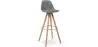 Buy Muriel Scandinavian design Bar stool with cushion - Wood Dark grey 59279 - in the EU