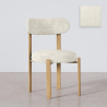 Buy Dining chair Chenille upholstered - Oak effect legs - Ergonomic and modern design - Essentia Ivory 61786 - prices