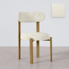 Buy Dining chair Chenille upholstered - Oak effect legs - Ergonomic and modern design - Essentia Ivory 61786 - prices