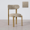 Buy Dining chair Chenille upholstered - Oak effect legs - Ergonomic and modern design - Essentia Taupe 61786 at MyFaktory