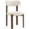 Buy Dining chair upholstered in Chenille – Dark wood-effect legs – Ergonomic and modern design – Essentia Ivory 61787 - prices
