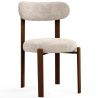 Buy Dining chair upholstered in Chenille – Dark wood-effect legs – Ergonomic and modern design – Essentia Cream 61787 - in the EU