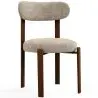 Buy Dining chair upholstered in Chenille – Dark wood-effect legs – Ergonomic and modern design – Essentia Taupe 61787 at MyFaktory